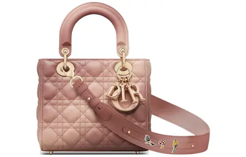 DIOR Lady Dior Lambskin Handbag Shoulder Bag, Crossbody Bag, Handbag Small Women's Rouge Pink