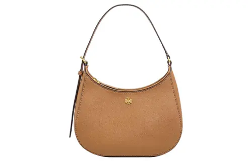 TORY BURCH Tory Burch Emerson Textured Leather Shoulder Bag, Handbag, Shoulder Bag Women's Hazelnuts Brown