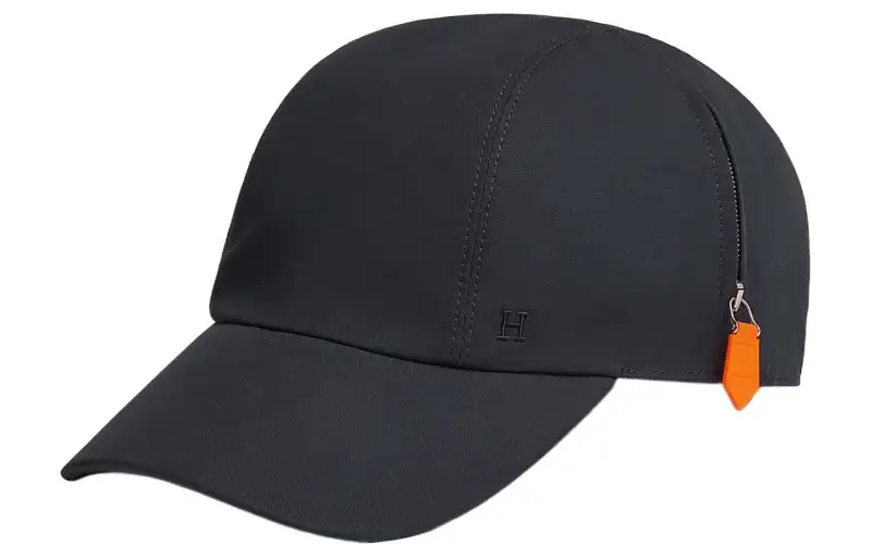 HERMES Miles Zip Baseball Caps Men's Black