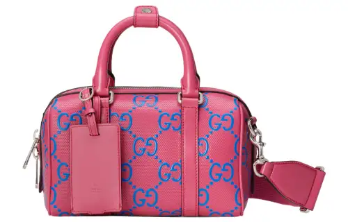GUCCI Leather Cylinder Bag, Handbag, Shoulder Bag, Crossbody Bag, Travel Bag Mini Women's Pink
