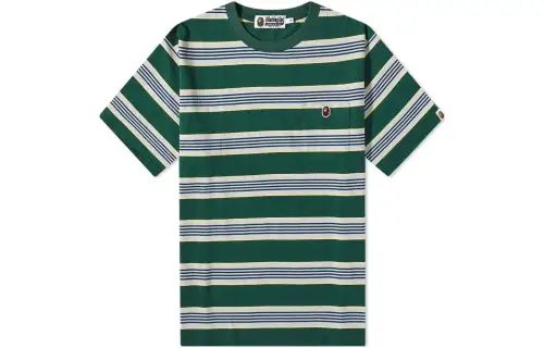A BATHING APE T Shirts Men's Green Crew Neck Moderate Straight Fit