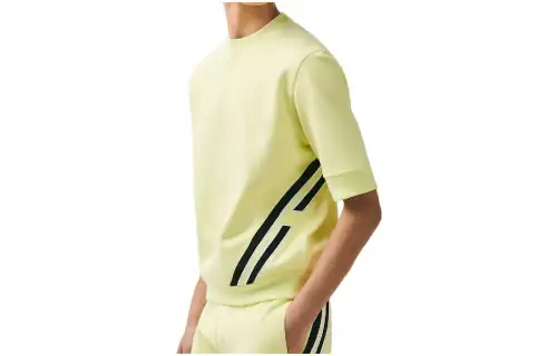 HERMES T Shirts Men's Yellow Crew Neck Straight Fit