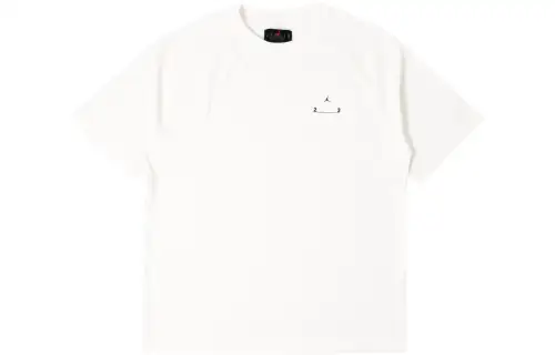 Jordan T Shirts Men's White Crew Neck Moderate Straight Fit
