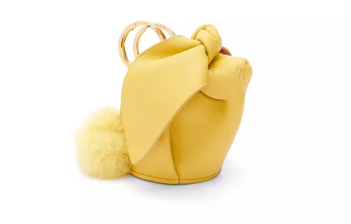 LOEWE Nappa Cow Leather Charm Bag Accessory Women's Yellow