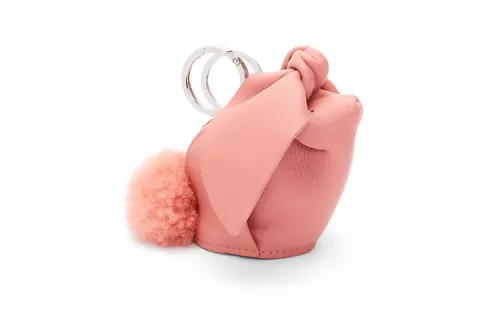 LOEWE Nappa Cow Leather With Shearling Charm Bag Accessory Women's Pink