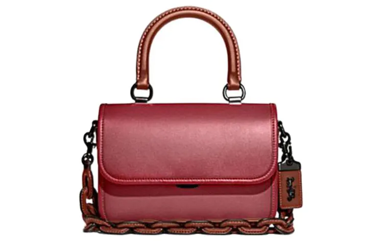 COACH Rogue Glove Tanned Leather One Shoulder Crossbody Handbags Women's Rouge Red