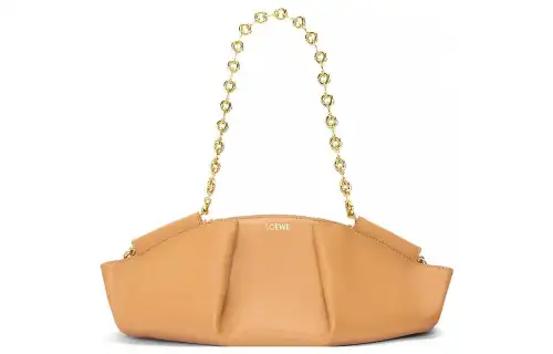 LOEWE Bright Nappa Cow Leather Dumpling Bag, Shoulder Bag, Crossbody Bag, Handbag Small Women's Warm Sand