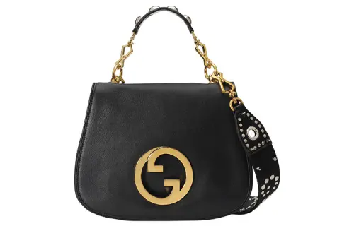 GUCCI Blondie Leather Shoulder Bag, Crossbody Bag, Handbag Medium Women's Black