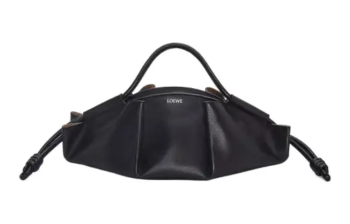 LOEWE Bright Nappa Cow Leather Dumpling Bag, Shoulder Bag, Crossbody Bag, Handbag Women's Black