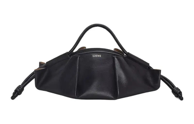 LOEWE Bright Nappa Cow Leather Dumpling Bag, Shoulder Bag, Crossbody Bag, Handbag Women's Black