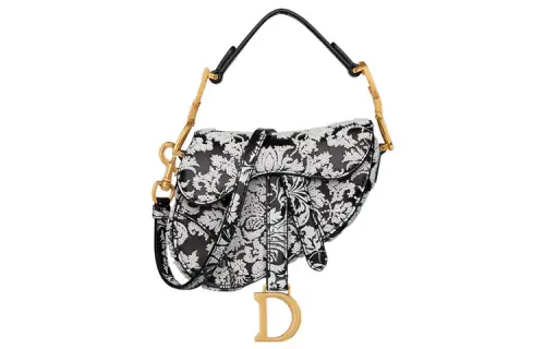 DIOR Saddle Cow Leather Saddle Bag, Shoulder Bag, Crossbody Bag, Handbag Extra Mini Women's Black/White