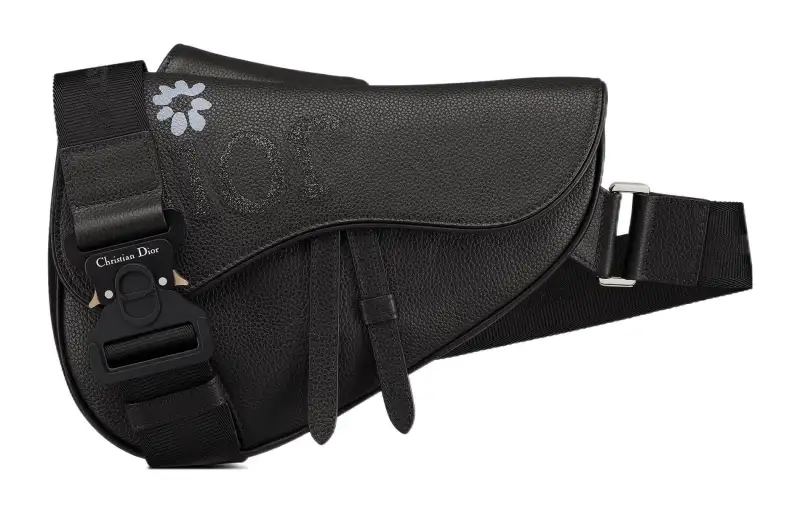 DIOR Grained Calfskin Saddle Bag, Shoulder Bag, Crossbody Bag Men's Black