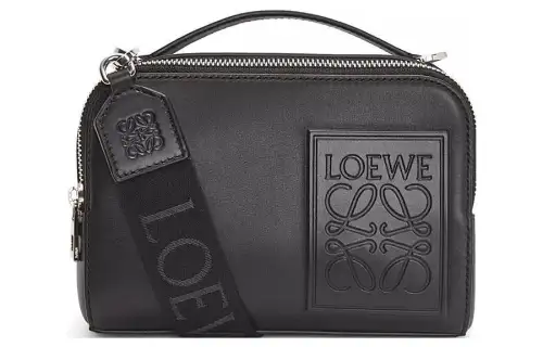 LOEWE Satin Cow Leather Camera Bag, Shoulder Bag, Crossbody Bag Mini Men's Black