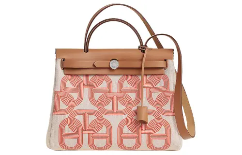 HERMES Herbag Zip H Plume Canvas With Leather Shoulder Bag, Crossbody Bag, Handbag 31 Unisex
