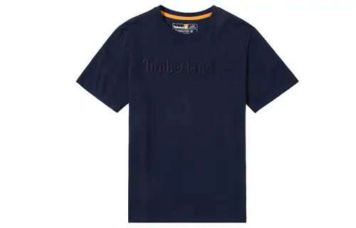 Timberland T Shirts Men's Navy Blue Crew Neck Moderate Straight Fit
