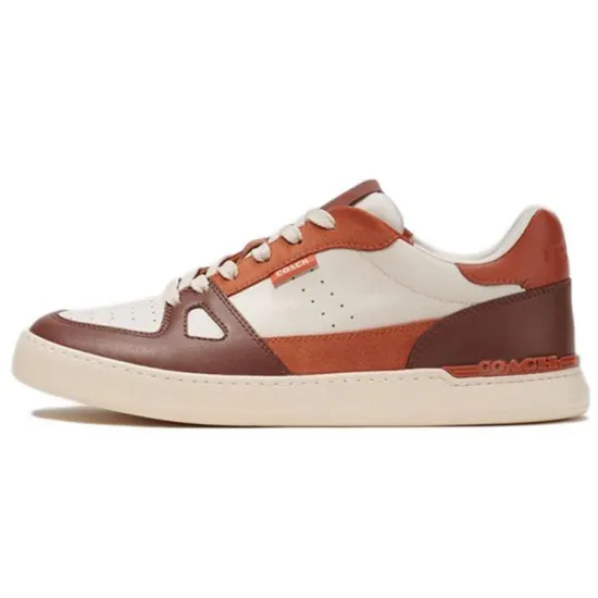 COACH Money Clip Skateboard Shoes Men Low-Top White Brown
