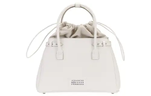 Maison Margiela 5AC Calfskin Leather Shoulder Bag, Crossbody Bag, Handbag Medium Women's White