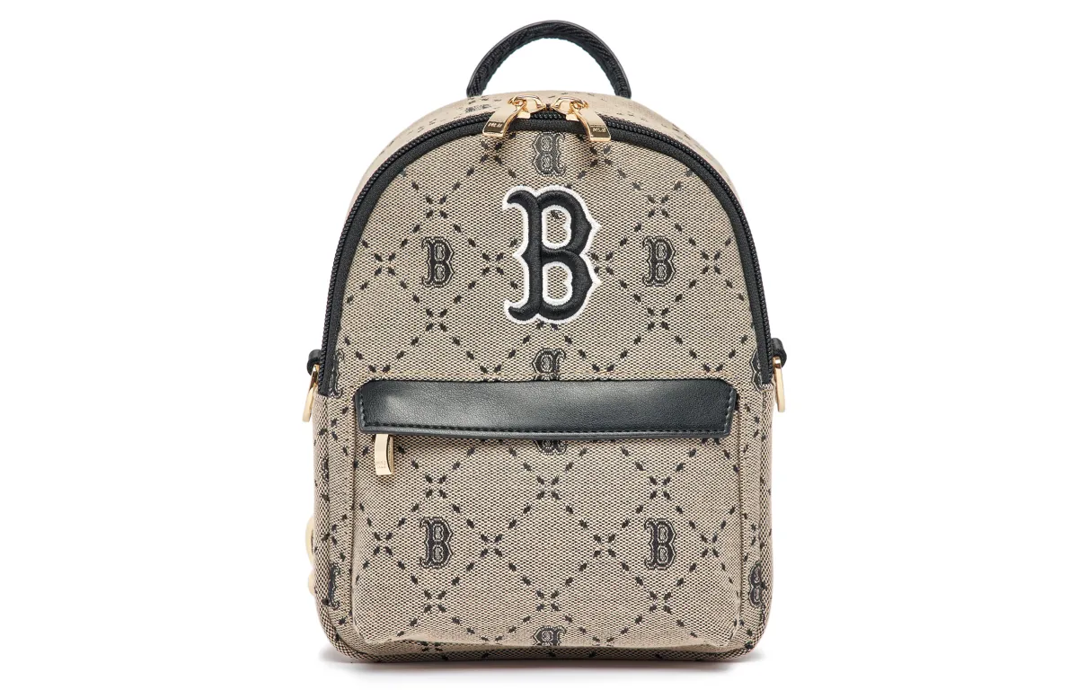MLB Polyester With Artificial Leather Backpack Mini Women's Gray
