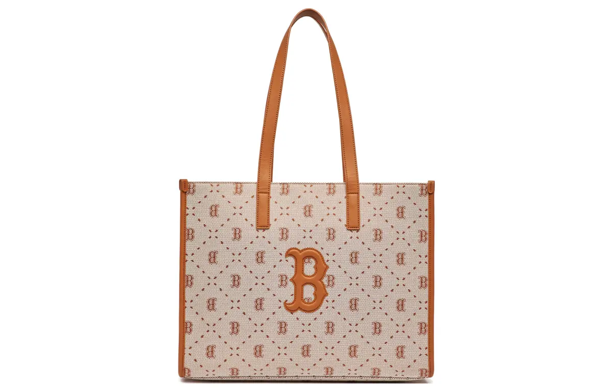 MLB Polyester Tote Bag, Shopping Bag, Handbag, Shoulder Bag Large Women's Brown