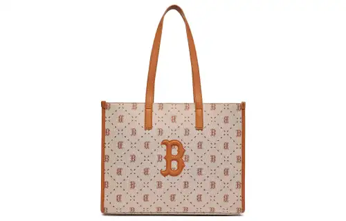 MLB Polyester Tote Bag, Shopping Bag, Handbag, Shoulder Bag Large Women's Brown