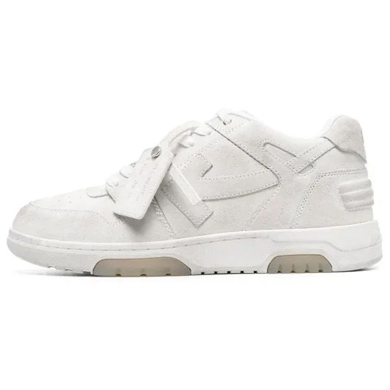 OFF-WHITE Out Of Office "OOO" Low Tops Vanilla White Suede