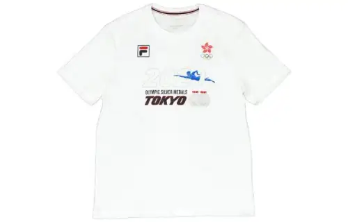 FILA T Shirts Unisex White Crew Neck Moderate Straight Fit