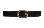 GUCCI G Leather Belts Women's Black Width 4cm