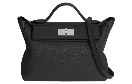 HERMES 24/24 Taurillon Maurice With Swift Calfskin Portable Crossbody Bag, Shoulder Bag 29 Women's Black