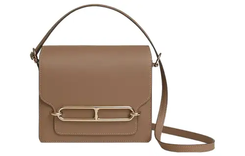 HERMES Roulis Light Gold Buckle Swift Calfskin Pig Nose Bag, Crossbody Bag Mini Women's D0 Beige Weimar Dog Beige
