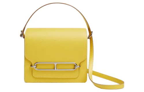 HERMES Roulis Silver Tone Buckle Evercolor Calfskin Pig Nose Bag, Shoulder Bag, Crossbody Bag Mini Women's