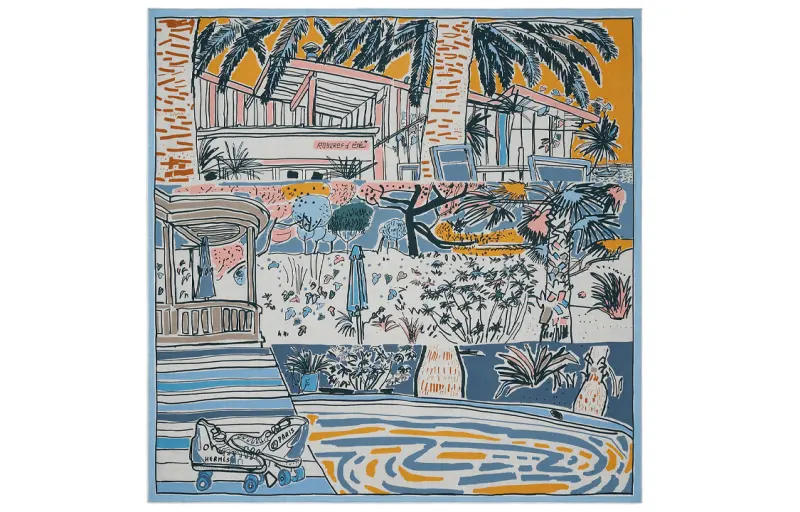 HERMES Rayures D Ete Shawls Unisex