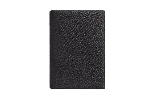 HERMES Calvi Duo Silver Tone Buckle Epsom Calfskin Wallet, Card Holder Unisex 88 Graphite Gray