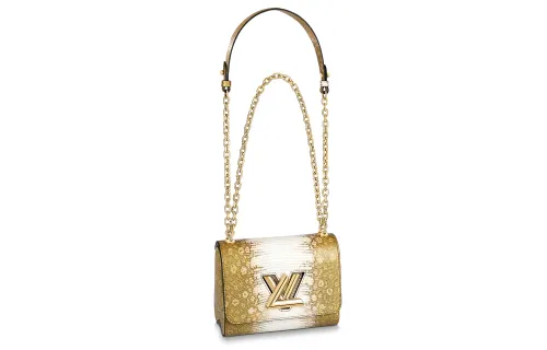 LOUIS VUITTON Twist Lizard Skin Portable Crossbody Bag, Shoulder Bag Women's Beige
