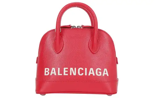 Balenciaga Ville Litchi Cow Leather Shoulder Bag, Crossbody Bag, Handbag Women's Red