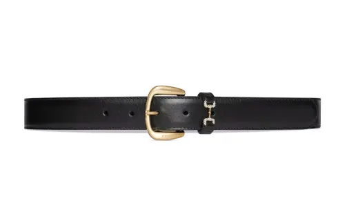 Horsebit-detail leather belt