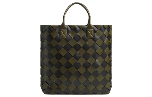 Bottega Veneta Cabat Lambskin Tote Bag, Shopping Bag, Handbag Large Men's Mustard/Black