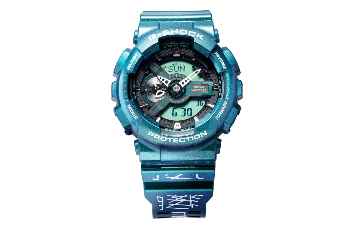 CASIO Men Liquid Crystal/Analog Dual Display Series 55mm Green Watch