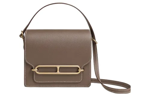 HERMES Roulis Light Gold Buckle Evercolor Calfskin Pig Nose Bag, Handbag, Shoulder Bag, Crossbody Bag Mini Women's