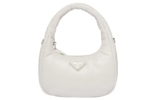PRADA Soft Padded Nappa Leather Mini Bag White
