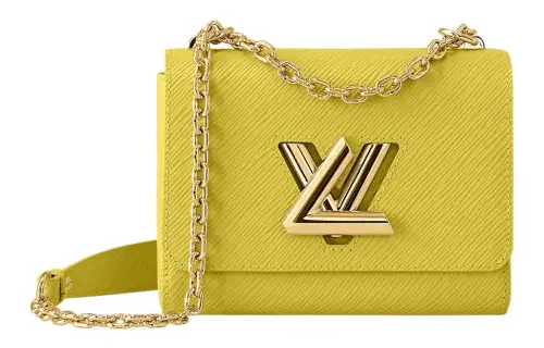 LOUIS VUITTON Twist Epi Grain Leather Handbag, Shoulder Bag, Crossbody Bag Small Women's Yellow
