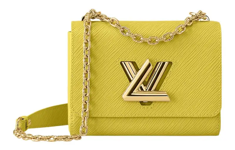 LOUIS VUITTON Twist Epi Grain Leather Handbag, Shoulder Bag, Crossbody Bag Small Women's Yellow