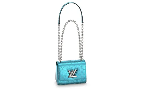 LOUIS VUITTON Twist Lizard Skin Handbag, Shoulder Bag, Crossbody Bag Mini Women's Blue