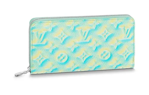 LOUIS VUITTON Cow Leather Wallet Women's Green