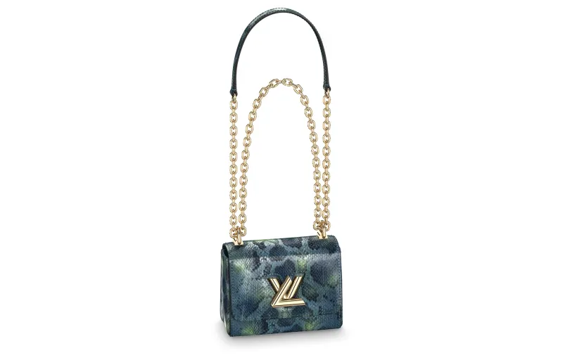 LOUIS VUITTON Twist Python Skin Handbag, Shoulder Bag, Crossbody Bag Mini Women's Blue