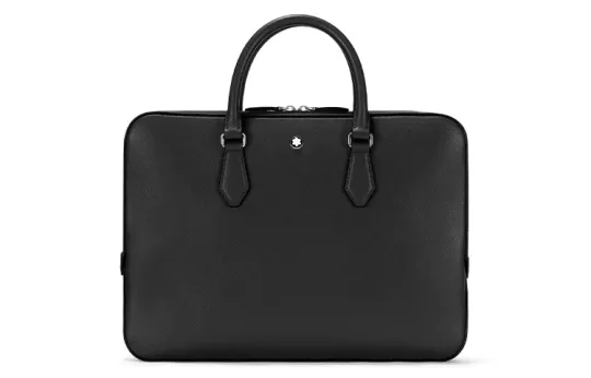 MONTBLANC Leather Portable Briefcase Men's Black
