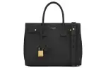 SAINT LAURENT SAC DE JOUR Calfskin Shoulder Bag, Crossbody Bag, Handbag Women's Black