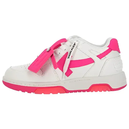 OFF-WHITE Out Of Office Calf Leather White Fuchsia Women's