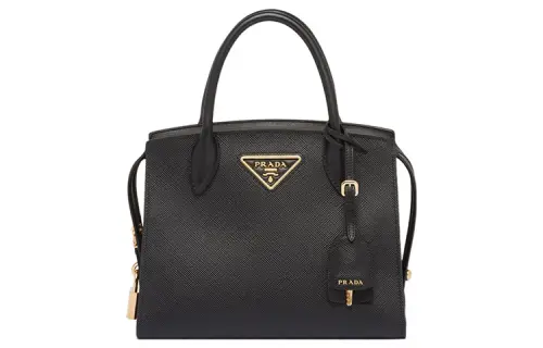 PRADA Smooth Leather Tote Bag, Shopping Bag, Shoulder Bag, Crossbody Bag, Handbag Mini Women's Black