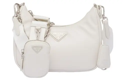 PRADA Re Edition Nappa Leather Crossbody Bag, Shoulder Bag Women's White