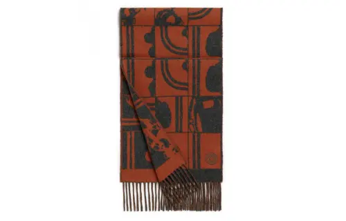 HERMES Brides De Gala Cashmere Knit Scarves Men's